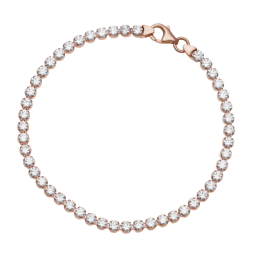 Bracelet bronze plaqué or rose et oxydes de zirconium