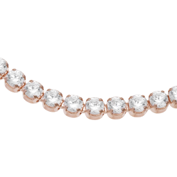Bracelet bronze plaqué or rose et oxydes de zirconium
