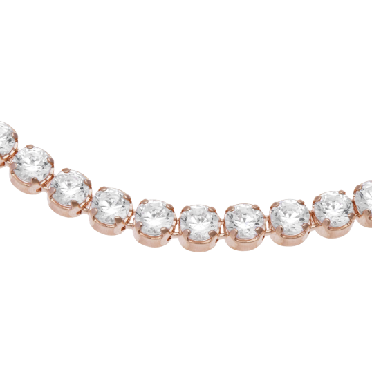Bracelet bronze plaqué or rose et oxydes de zirconium Bracelet bronze plaqué or rose et oxydes de zirconium