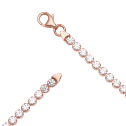 Bracelet bronze plaqué or rose et oxydes de zirconium