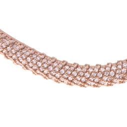 Bracelet jonc en bronze plaqué or rose et oxydes de zirconium