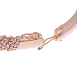 Bracelet jonc en bronze plaqué or rose et oxydes de zirconium