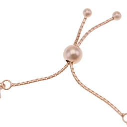 Bracelet bronze plaqué or rose et oxydes de zirconium