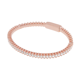 Bracelet jonc en bronze plaqué or rose et oxydes de zirconium
