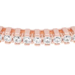 Bracelet jonc en bronze plaqué or rose et oxydes de zirconium