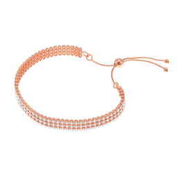 Bracelet bronze en plaqué or rose et oxydes de zirconium
