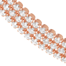 Bracelet bronze en plaqué or rose et oxydes de zirconium