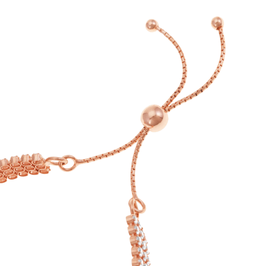 Bracelet bronze en plaqué or rose et oxydes de zirconium Bracelet bronze en plaqué or rose et oxydes de zirconium