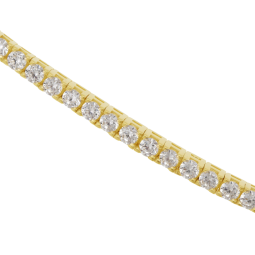 Bracelet en bronze  plaqué or jaune, oxydes de zirconium