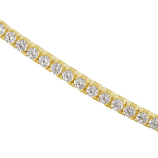 Bracelet en bronze  plaqué or jaune, oxydes de zirconium
