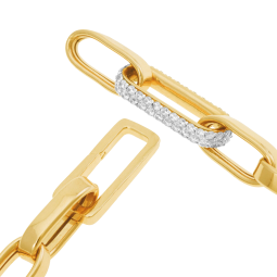 Bracelet en bronze plaqué or jaune et oxydes de zirconium