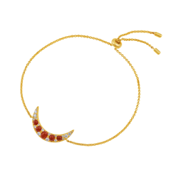 Bracelet en argent doré, grenats et oxydes de zirconium