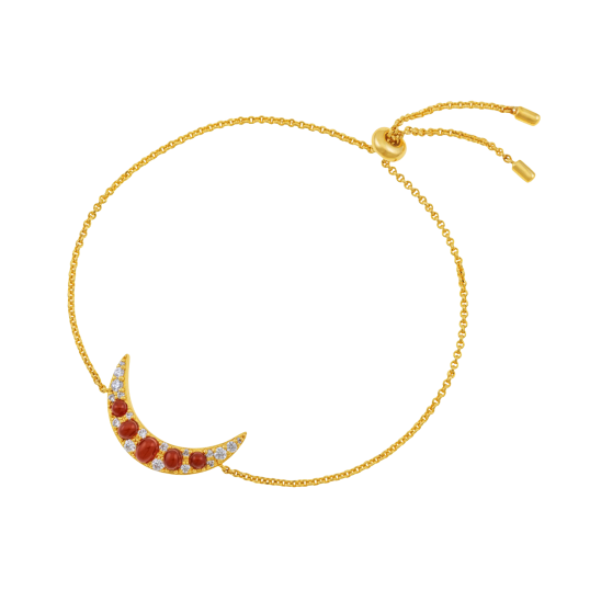 Bracelet en argent doré, grenats et oxydes de zirconium
