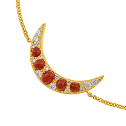 Bracelet en argent doré, grenats et oxydes de zirconium