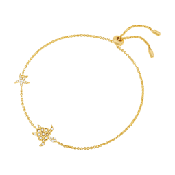 Bracelet en argent doré et oxydes de zirconium, tortue