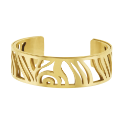 Bracelet jonc Méli Versa en acier doré, 20mm