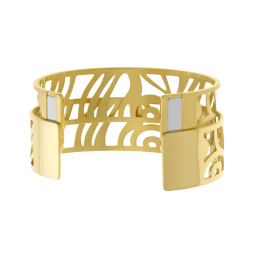 Bracelet jonc Méli Versa en acier doré, 20mm