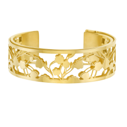 Bracelet jonc Méli Versa en acier doré, 20mm