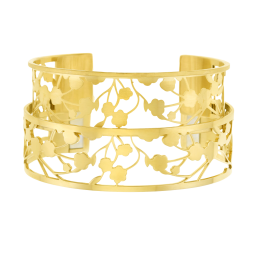 Bracelet jonc Méli Versa en acier doré, 20mm