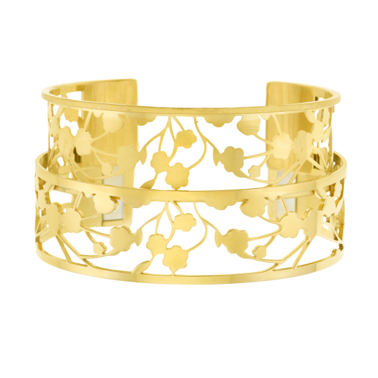 Bracelet jonc Méli Versa en acier doré, 20mm