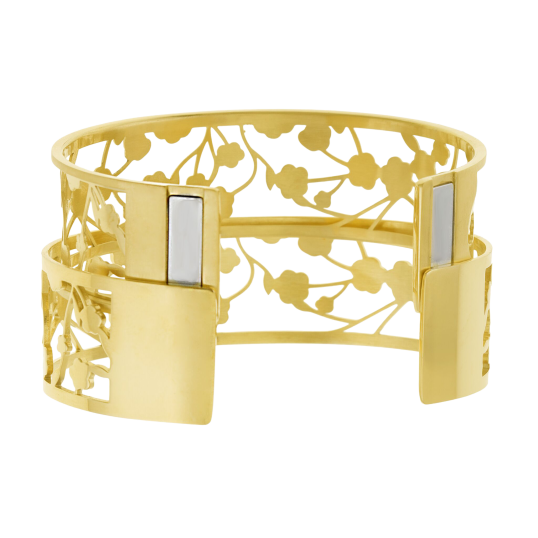 Bracelet jonc Méli Versa en acier doré, 20mm