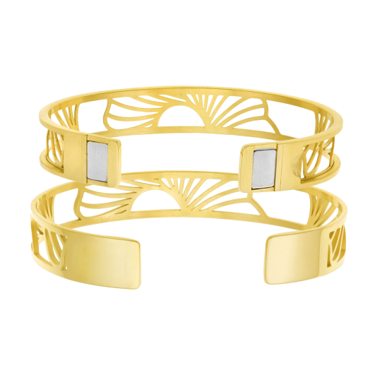 Bracelet jonc Méli Versa en acier doré, 10mm