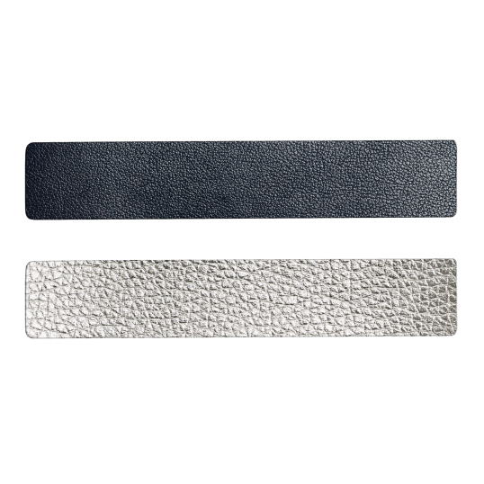 Simili cuir bleu-argenté pour bracelet jonc Méli Versa 30mm