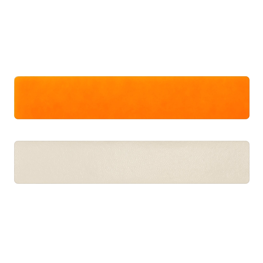 Simili cuir orange fluo-blanc cassé pour bracelet jonc Méli Versa 30mm