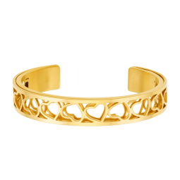 Bracelet jonc enfant Méli Versa en acier doré, 10mm