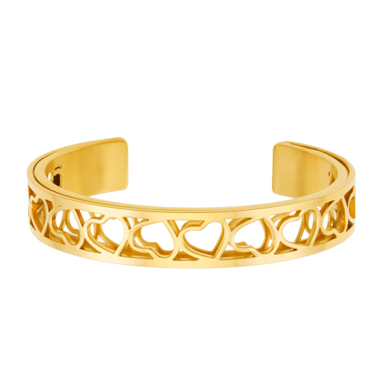 Bracelet jonc enfant Méli Versa en acier doré, 10mm