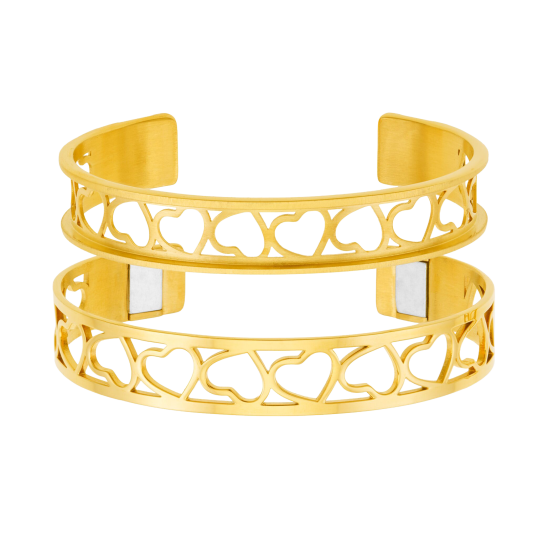 Bracelet jonc enfant Méli Versa en acier doré, 10mm