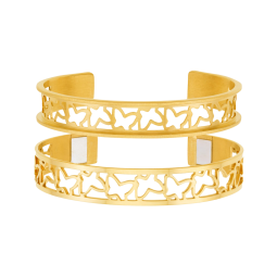 Bracelet jonc enfant Méli Versa en acier doré, 10mm