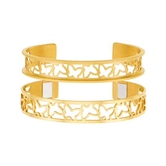 Bracelet jonc enfant Méli Versa en acier doré, 10mm