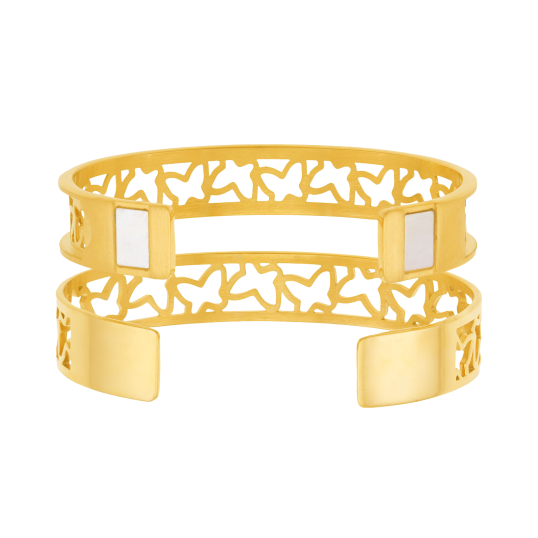 Bracelet jonc enfant Méli Versa en acier doré, 10mm
