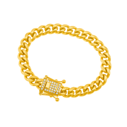 Bracelet en acier doré et oxydes de zirconium