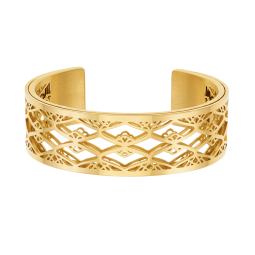 Bracelet jonc Méli Versa en acier doré, 20mm