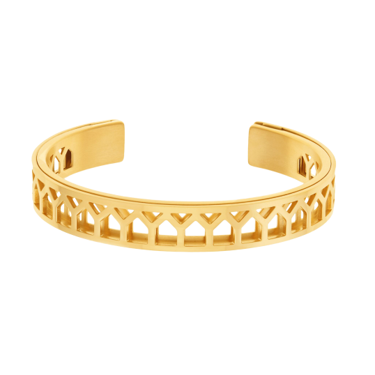 Bracelet jonc Méli versa en acier doré, 10mm