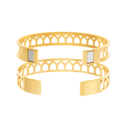 Bracelet jonc Méli versa en acier doré, 10mm