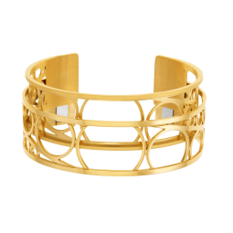 Bracelet jonc Méli Versa en acier doré, 20mm