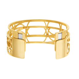 Bracelet jonc Méli Versa en acier doré, 20mm