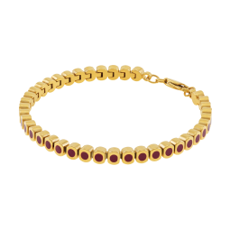 Bracelet en acier doré et laque 