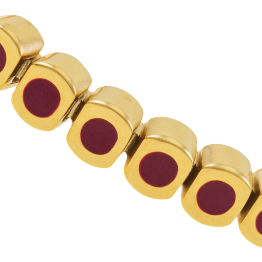 Bracelet en acier doré et laque  Bracelet en acier doré et laque