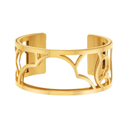 Bracelet jonc Méli Versa en acier doré, 30mm