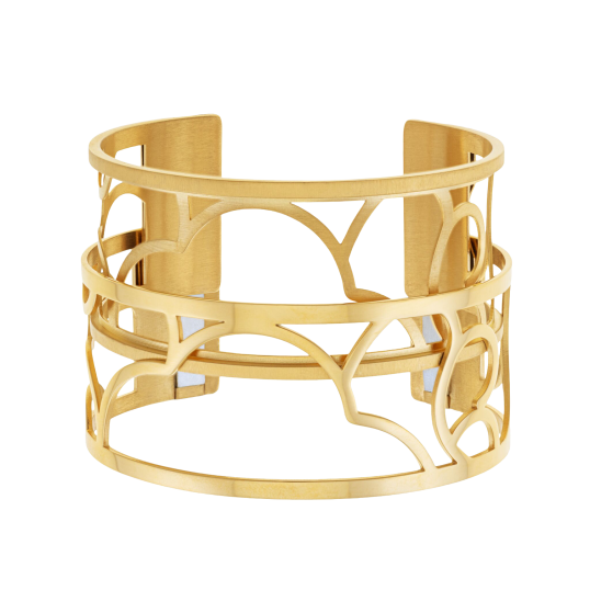 Bracelet jonc Méli Versa en acier doré, 30mm