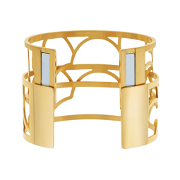 Bracelet jonc Méli Versa en acier doré, 30mm