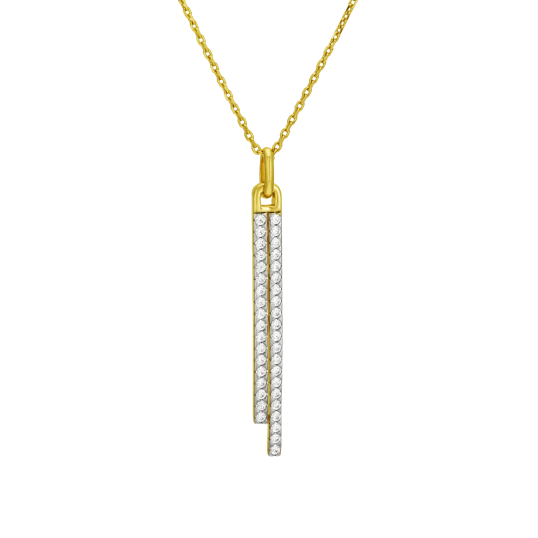 Collier en plaqué or, oxydes de zirconium, barrettes 