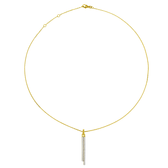 Collier en plaqué or, oxydes de zirconium, barrettes 