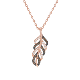 Collier en plaqué or rose et et rhodié, oxydes de zirconium