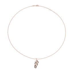 Collier en plaqué or rose et et rhodié, oxydes de zirconium