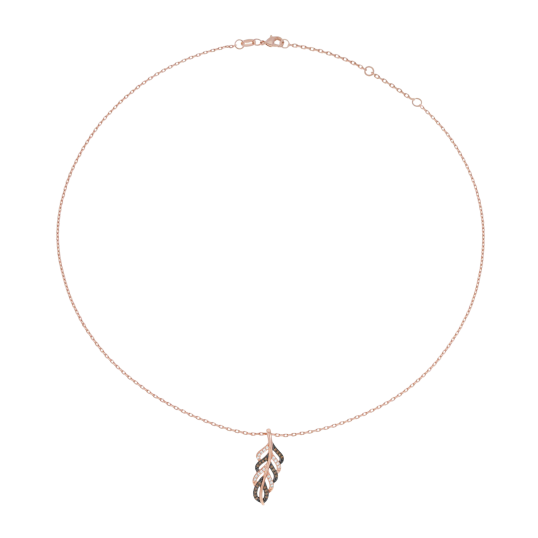 Collier en plaqué or rose et et rhodié, oxydes de zirconium